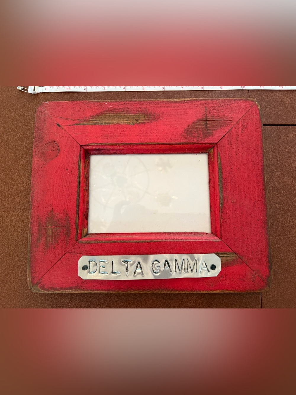 Distressed Red Wooden Picture Frame